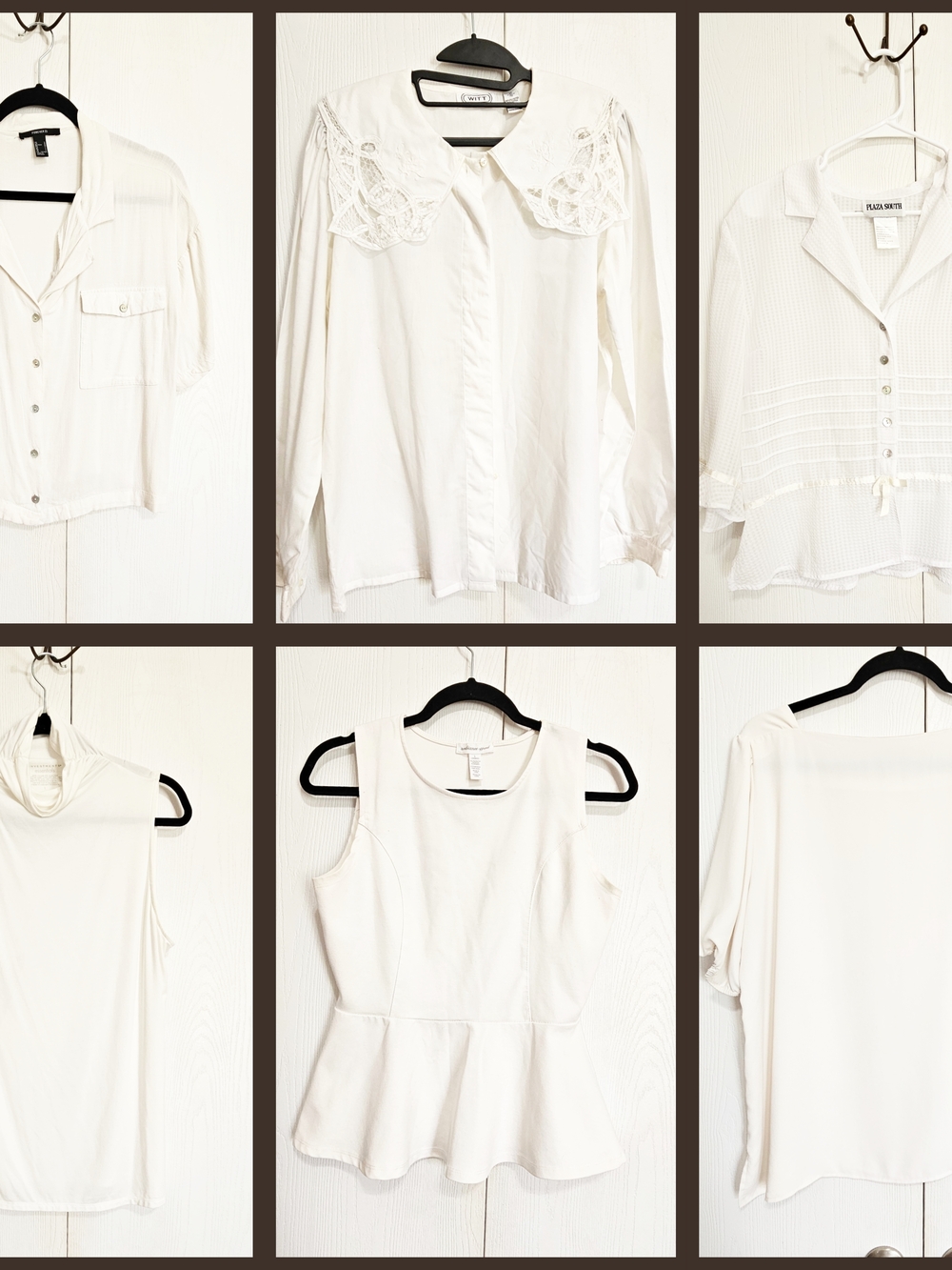 Lot Of 6 Ivory Assorted Large Blouses